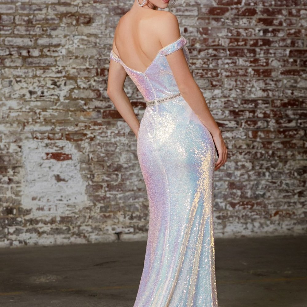 Prom Glittery Party Evening Sweetheart Neck Sequined Sheath Leg Slit Dress CD158 - Picture 2 of 5